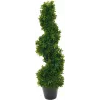 EUROPALMS Árbol en espiral planta artificial, 61cm, verde, maceta negra 82600009