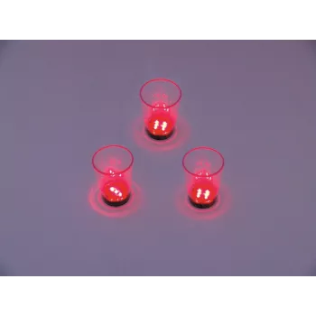 EUROPALMS Vaso de chupito LED 2cl con juego de dados, rojo, 3 piezas 83309050