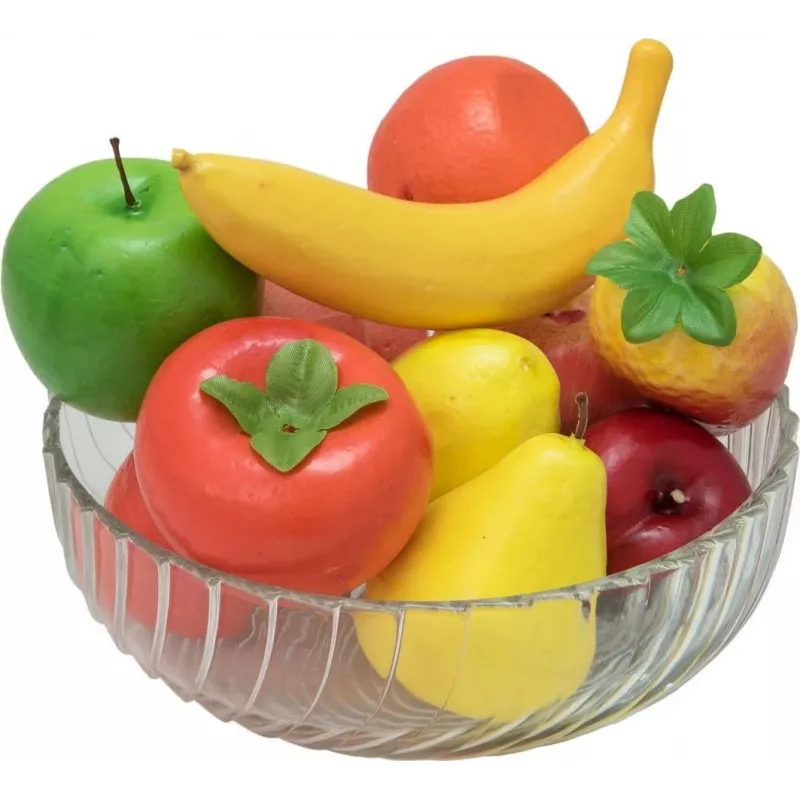 EUROPALMS Mix de frutas artificiales en bolsa de malla, 12 piezas, polietileno, multicolor, decorativo 83309211