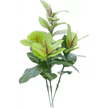 EUROPALMS planta de goma artificial 100 cm, Ficus elastica realista, en maceta de plástico negra 82508303