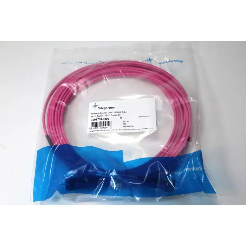 Telegärtner cable de fibra óptica LC a LC multimodo OM4, 5 m, violeta