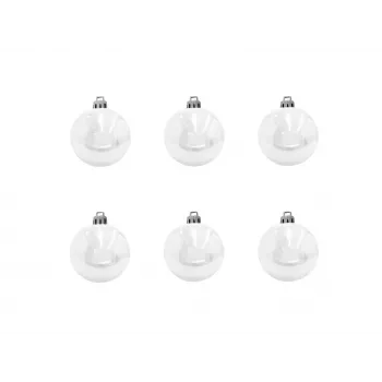 EUROPALMS set de bolas decorativas 7 cm, blanco, 6 uds. (83501254)