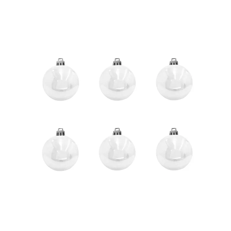 EUROPALMS set de bolas decorativas 7 cm, blanco, 6 uds. (83501254)