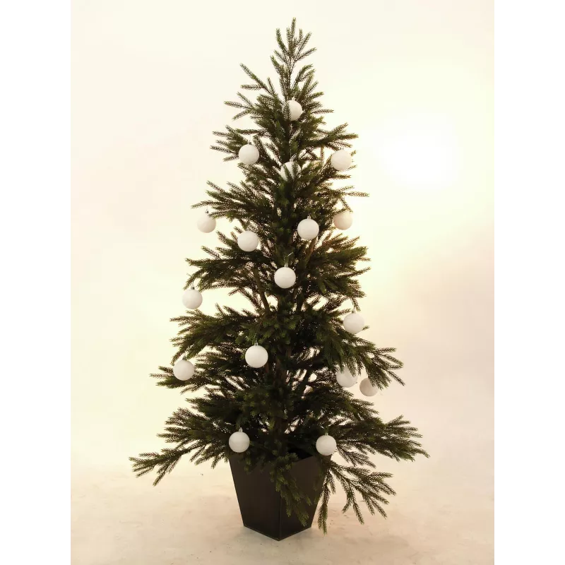EUROPALMS set de bolas decorativas 7 cm, blanco, 6 uds. (83501254)