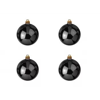 EUROPALMS set de bolas decorativas 10 cm, negro, 4 uds. 83501263