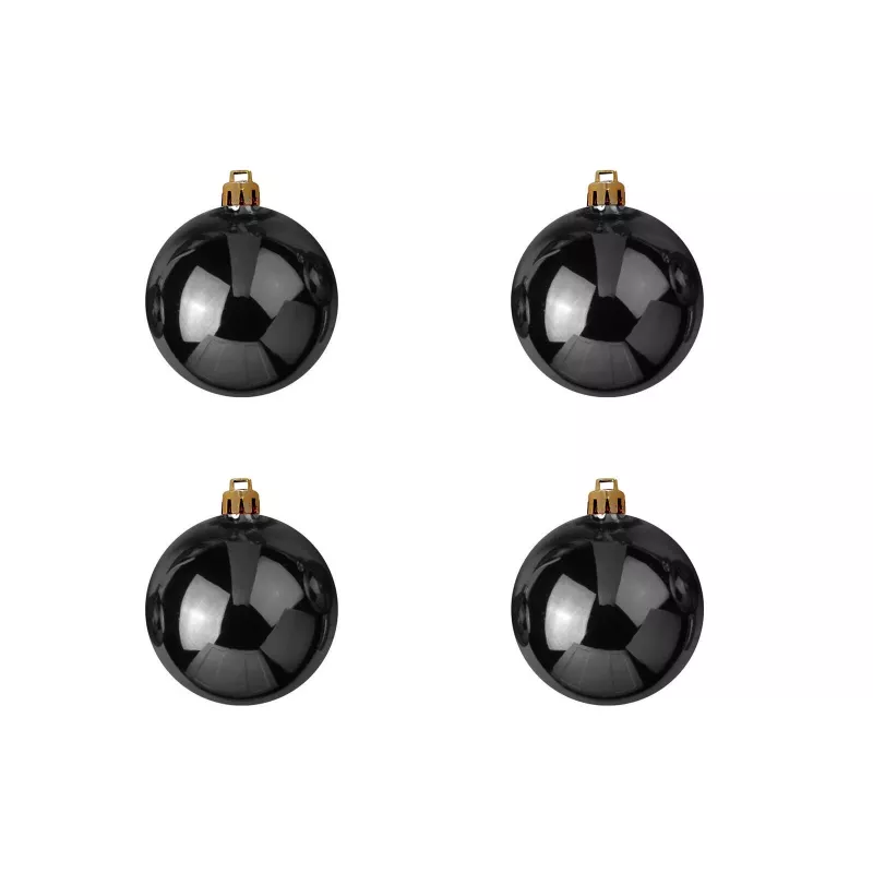 EUROPALMS set de bolas decorativas 10 cm, negro, 4 uds. 83501263