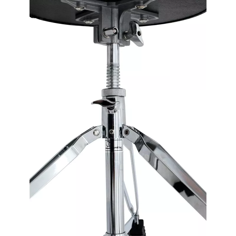 DIMAVERY DT-80 taburete de batería, asiento redondo, altura ajustable 480-600 mm, trípode doblemente reforzado, negro 26031100