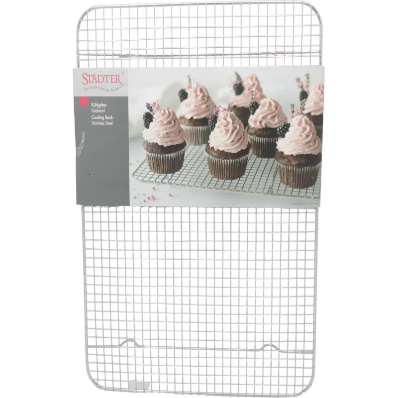 Städter Rejilla rectangular para pasteles 42,5 x 29,5 x 2,5 cm acero cromado 464261