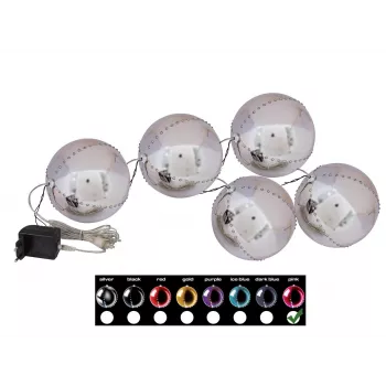 EUROPALMS Bola de nieve LED 8 cm, rosa, pack de 5 (83501238)