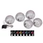 EUROPALMS Bola de nieve LED 8 cm, rosa, pack de 5 (83501238)