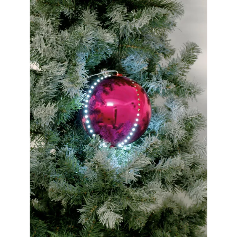 EUROPALMS Bola de nieve LED 8 cm, rosa, pack de 5 (83501238)