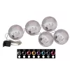 EUROPALMS Bola de nieve LED 8 cm, azul oscuro, pack de 5 83501239