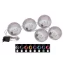 EUROPALMS Bola de nieve LED 8 cm, azul oscuro, pack de 5 83501239