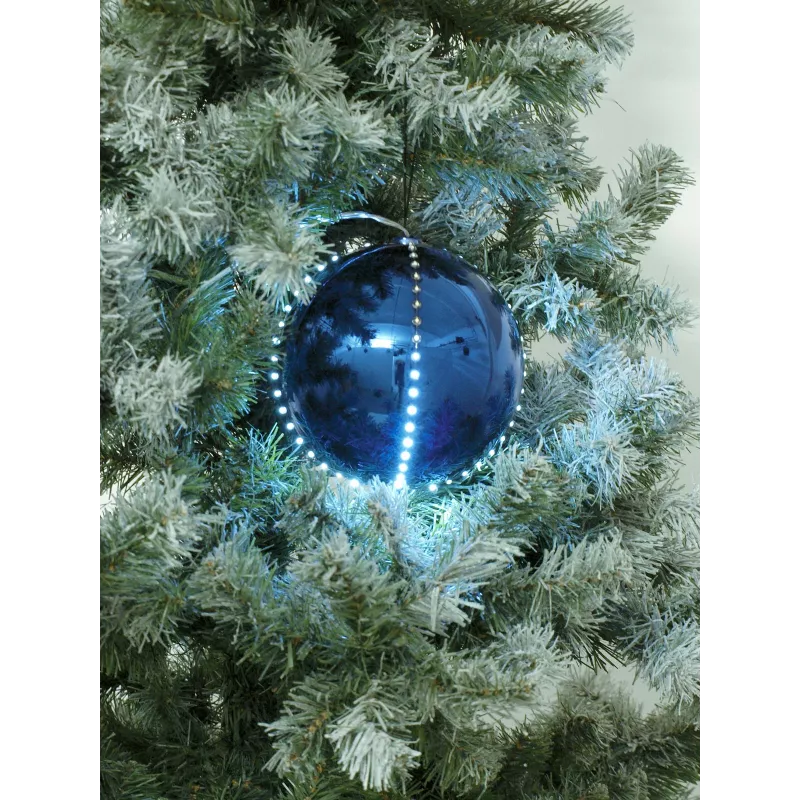 EUROPALMS Bola de nieve LED 8 cm, azul oscuro, pack de 5 83501239