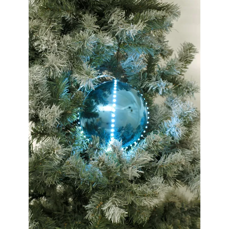 EUROPALMS Bola de nieve LED 15 cm, Ice Blue 83501241