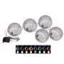 EUROPALMS Bola de nieve LED 8 cm, lila, pack de 5 83501240