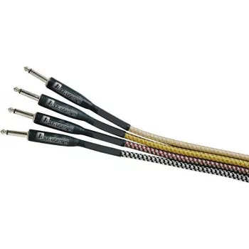 DIMAVERY Cable para instrumentos 3 m negro/plata conectores jack TS niquelados 26300051
