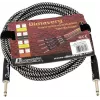 DIMAVERY Cable para instrumentos 3 m negro/plata conectores jack TS niquelados 26300051