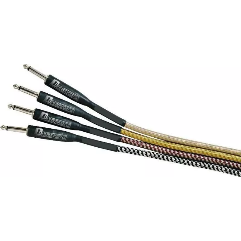 DIMAVERY Cable para instrumentos 3 m negro/plata conectores jack TS niquelados 26300051