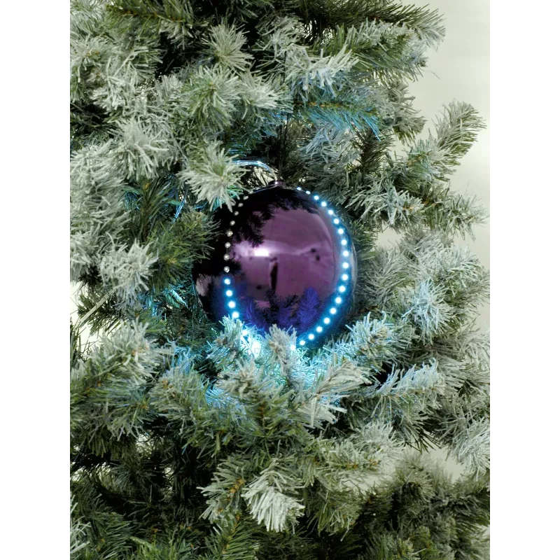 EUROPALMS Bola de nieve LED 15 cm, lila 83501248