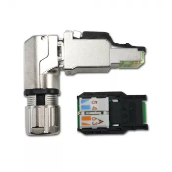 Telegärtner MFP8-4x90 Conector RJ45 Cat.6A montable en campo, T568A, apantallado, multiángulo J00026A4004