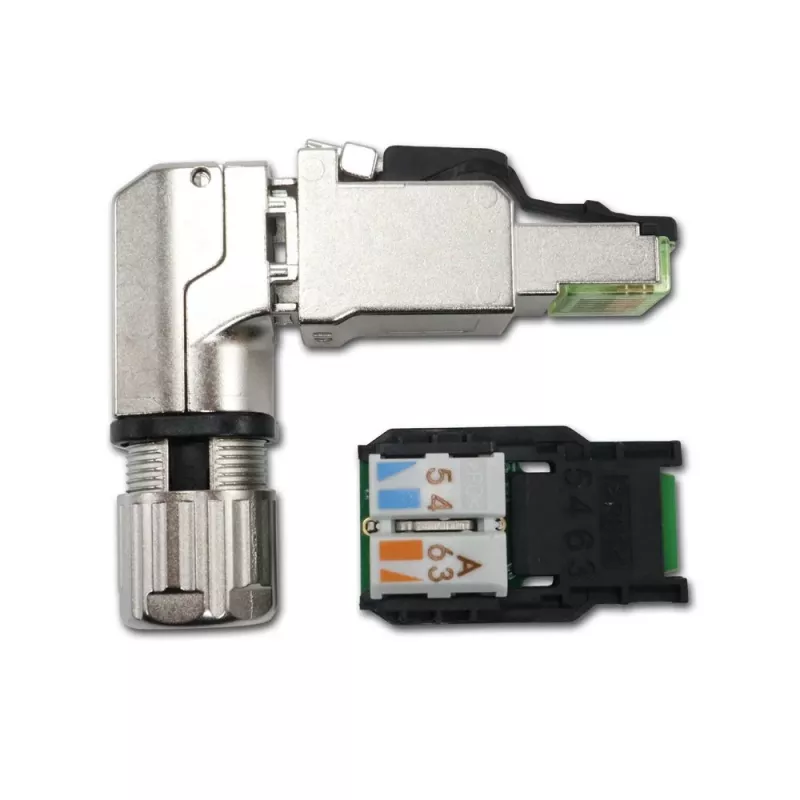Telegärtner MFP8-4x90 Conector RJ45 Cat.6A montable en campo, T568A, apantallado, multiángulo J00026A4004