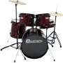 Dimavery DS-200 Batería rojo vino incl. pedal de bombo y platillos