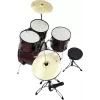 Dimavery DS-200 Batería rojo vino incl. pedal de bombo y platillos
