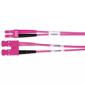 TELEGÄRTNER cable adaptador dúplex SC/LC OM4 2 m conector SC-D LC-D violeta cable (L00891A0127)