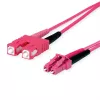TELEGÄRTNER cable adaptador dúplex SC/LC OM4 2 m conector SC-D LC-D violeta cable (L00891A0127)