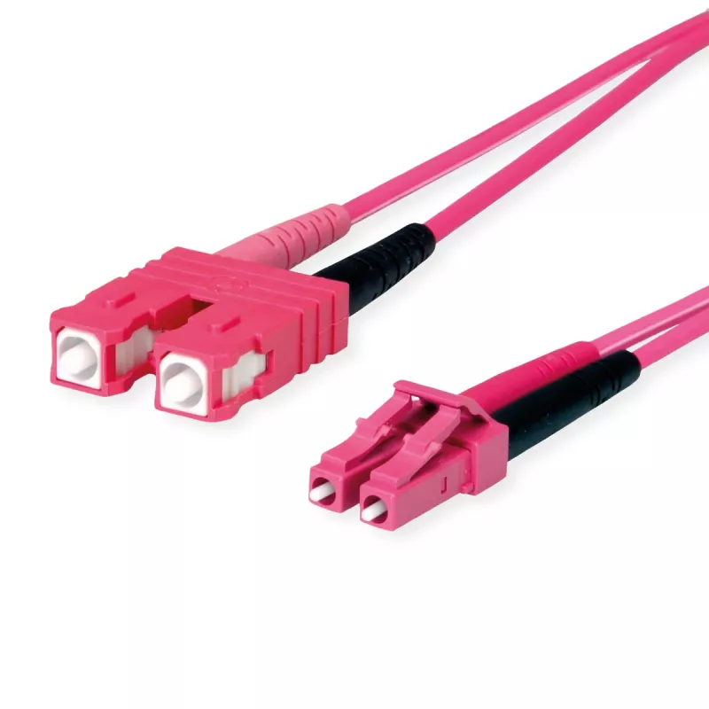 TELEGÄRTNER cable adaptador dúplex SC/LC OM4 2 m conector SC-D LC-D violeta cable (L00891A0127)