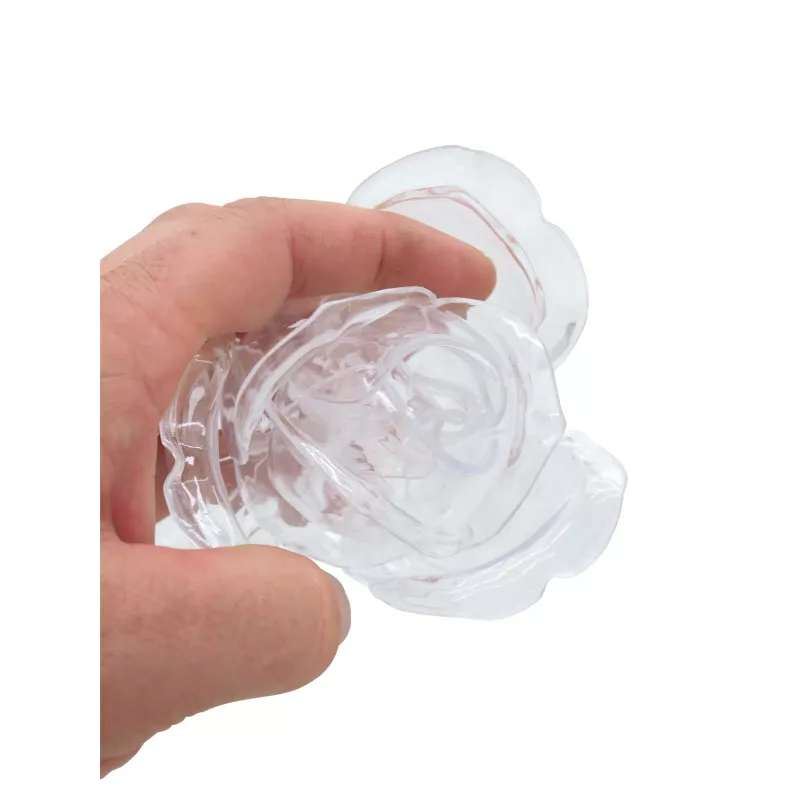 EUROPALMS Crystal Rose flor artificial, transparente, 81 cm, pack de 12 pack ahorro 82600210