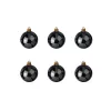 EUROPALMS bola decorativa 7 cm, negra, pack de 6 (83501253)