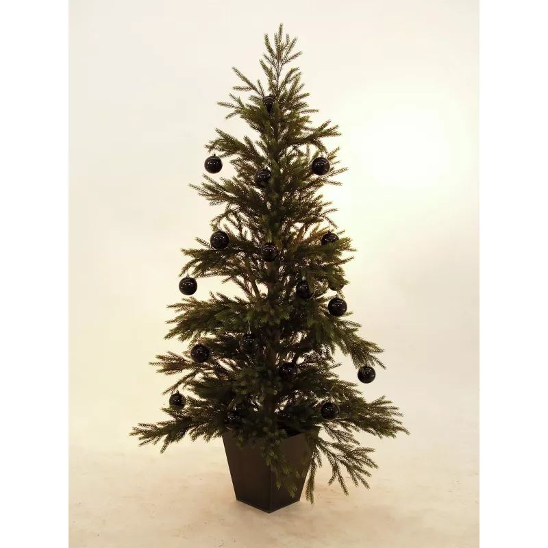 EUROPALMS bola decorativa 7 cm, negra, pack de 6 (83501253)