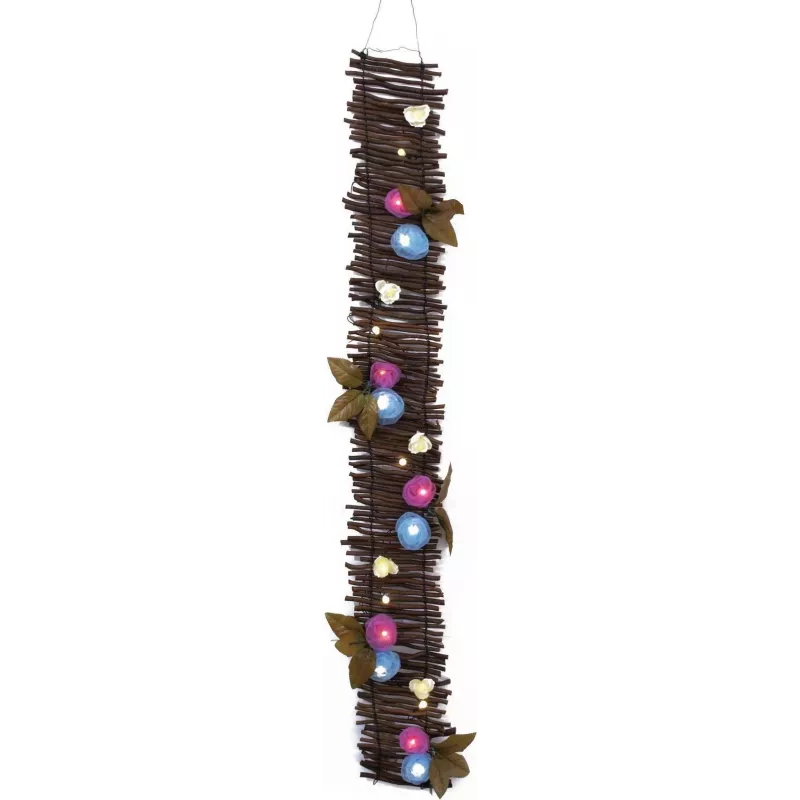 EUROPALMS guirnalda de rosas con LED, 120 cm, blanca 83330320