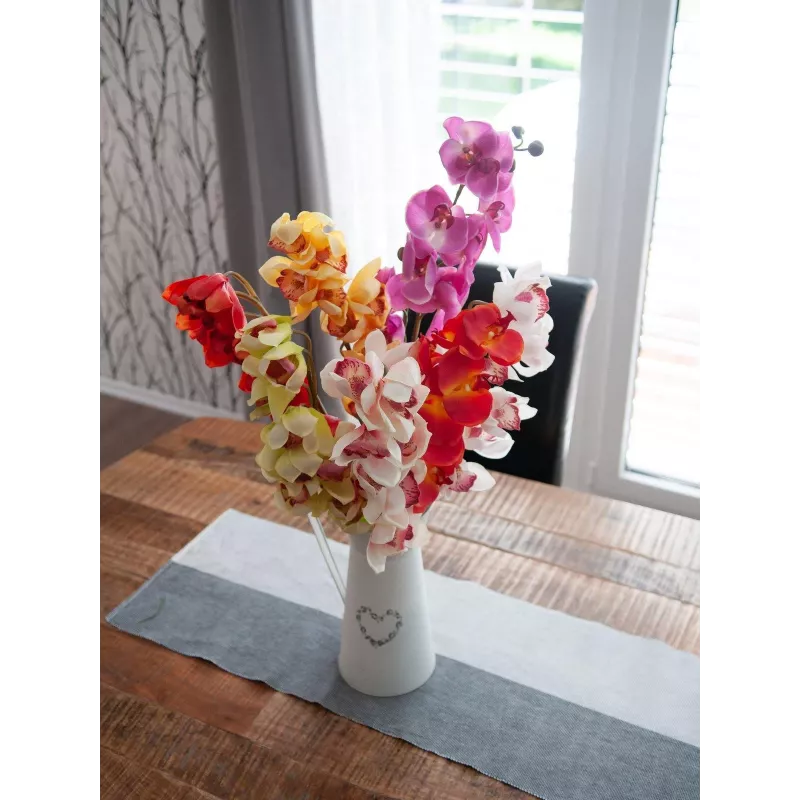 EUROPALMS Rama artificial de cymbidium, crema-rosa, 90cm 82530311