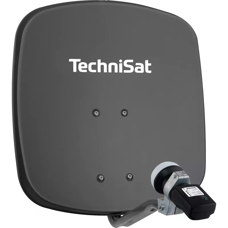 TechniSat Antena parabólica con LNB, 45 cm de diámetro, aluminio, LNB individual (1345/8195)