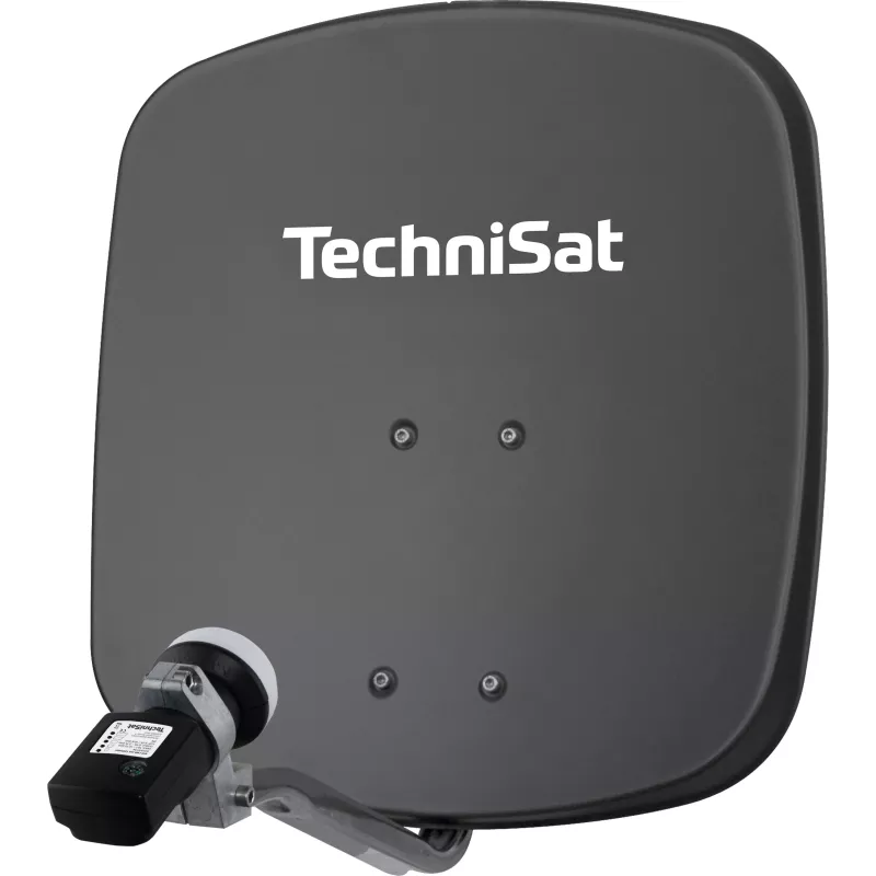 TechniSat Antena parabólica con LNB, 45 cm de diámetro, aluminio, LNB individual (1345/8195)