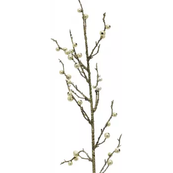 EUROPALMS Rama de bayas dorada con purpurina, 85 cm, pack de 3 (83500441)