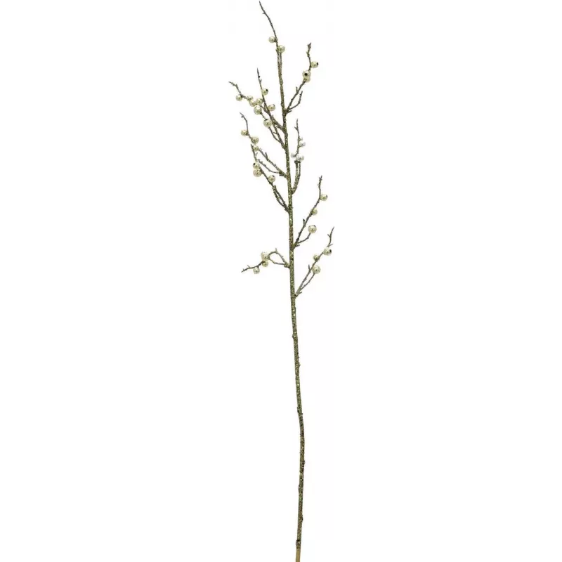 EUROPALMS Rama de bayas dorada con purpurina, 85 cm, pack de 3 (83500441)