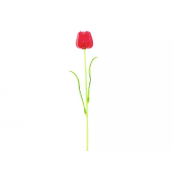 EUROPALMS Tulipán de cristal Flor artificial, rojo, 61cm, pack de 12 82600205