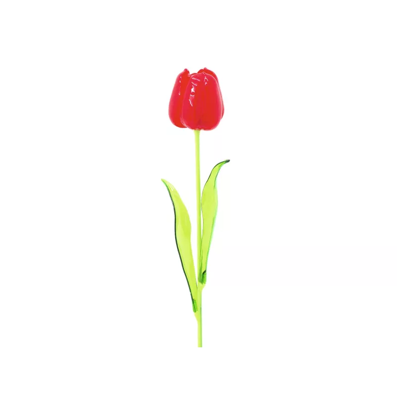 EUROPALMS Tulipán de cristal Flor artificial, rojo, 61cm, pack de 12 82600205