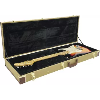 Dimavery Estuche de madera para guitarras eléctricas, tweed 26341036