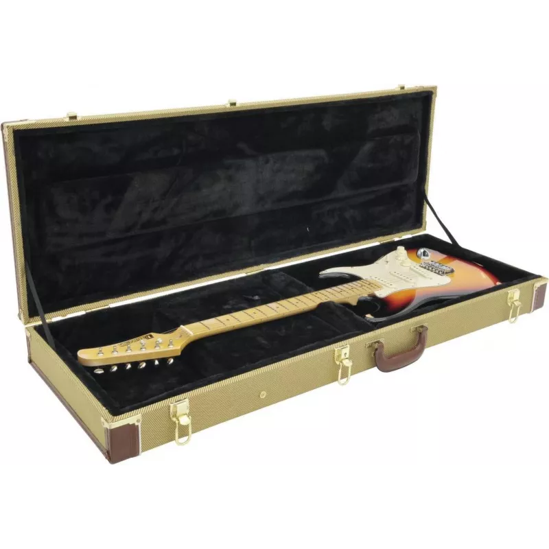 Dimavery Estuche de madera para guitarras eléctricas, tweed 26341036