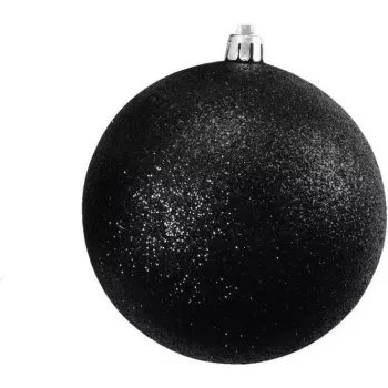 EUROPALMS Set de bolas decorativas 10 cm, negro, purpurina, 4 uds. 83501268