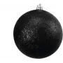 EUROPALMS Set de bolas decorativas 10 cm, negro, purpurina, 4 uds. 83501268