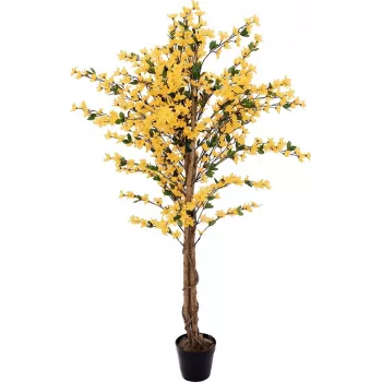 EUROPALMS forsitia artificial con 3 troncos, amarilla, 150cm 82507102