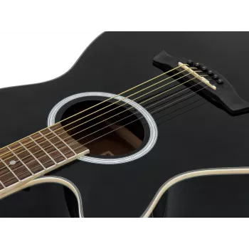 DIMAVERY AW-400 guitarra acústica dreadnought para zurdos, negra 26235090