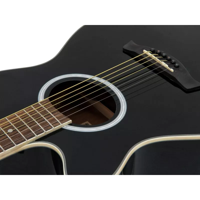 DIMAVERY AW-400 guitarra acústica dreadnought para zurdos, negra 26235090