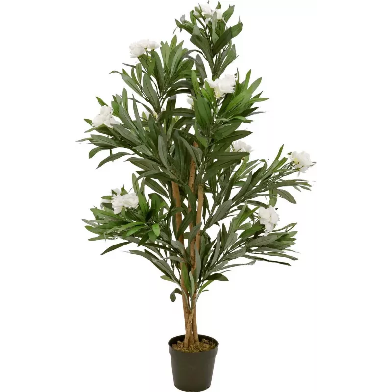 EUROPALMS Adelfa, planta artificial, blanca, 120 cm (82507246)